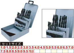 PA-417H 19PC.ハイスドリルセット メタルケース入り PA-417H 19PC.ハイスドリルセット メタルケース入り
